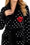 Kiss Kiss Şalyaka Women's Bathrobe Polka Dot Black-White 100% Cotton - 4