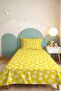 Yellow Daisy Floral Young Room Single Pique Set - Minimal 160X220 cm Quilted Bedspread - 6