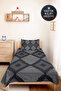 Anthracite Geometric Young Room Single Pique Set - Gray Striped 160X220 cm Quilted Bedspread