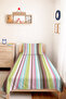 Striped Pastel Pink Youth Room Single Pique Set-Modern Mint 160X220 cm Quilted Bedspread - 2