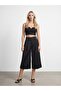 72724 High Waist Wide Leg Bermuda Shorts-Black