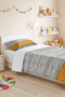 Yellow Striped Geometric Youth Room Single Pique Set - Black 160X220 cm Quilted Bedspread - 5