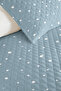 Blue Polka Dot Modern Youth Room Single Pique Set-Minimal 160X220Cm Quilted Bedspread - 3