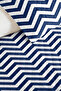 Blue Zigzag Geometric Teen Room Single Pique Set - Navy Blue 160X220 cm Quilted Bedspread - 3