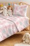 Pink Cloud Moon Star Girl's Pique Set-Pastel Gray Cute Baby Room Bedspread-160X220 cm - 2