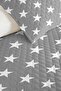 Starry Gray Children's Room Single Decorative Pique Set - Smoked 160X220 cm Quilted Bedspread - 3