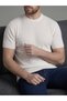 Men's Beige Corded Fabric Knitwear Slim Fit T-Shirt - 2