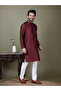 Mens Self Design Cotton Silk Kurta Set