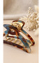 Marble Look Blue&Brown Curved Model Women's Buckle - 5 cm - 4