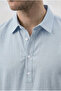 Men's Comfortable Fit Shirt with Collar and Half Placket Buttons Basic Long Sleeve Cotton Summer Shirt - 2