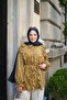 Women's Lined Small Floral Patterned Waist-Tie Tulle Tunic Yellow - 3