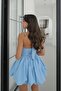 Blue Gilda Corset Effect Mini Dress - 6