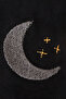Moon and Sun Patterned Embroidered Double Combination Crew Neck Sweatshirt - 7