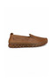 Women's Genuine Leather Brown Laser Cut Ballerina Shoes Thick Toothed Gel Sole Slip on - 3