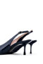 Women's Genuine Leather Navy Blue Heeled Shoes - 5