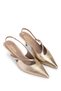 Women's Genuine Leather Gold Heeled Shoes - 2