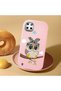Realme C21Y Compatible Case Camera Protector Pink Silicone Couple Phone Case with Owl Pattern - 2