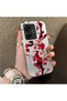 Poco M6 Compatible Silicone Edge Hard Back Case Couple Phone Case with Floral Pattern - 3