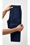 Boys' School Trousers Navy Blue Color Linen Fabric Cotton Super Quality Full Lycra Elastic Waistband and Drawstring Adjustment - 4