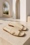 Comfort Sole H Banded Slippers Beige
