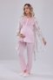 New Season Powder Special Lace Design Cotton Maternity Pajama Set with 3-Piece Pajamas - 5