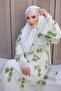 Green Sleeve Collar Ruffle Patterned Dress - 2