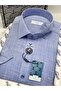 Classic Short Sleeve Linen Collar Button down Comfortable Fabric Gift Boxed Men's Shirt Fs-004588 - Blue - 3