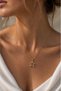 Star Figured Zircon Stone Gold Color Minimal Women's Necklace - 2