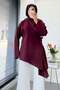 Side Tie Asymmetrical Cut Modal Tunic - Burgundy - 4