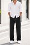 Men's Baggy Linen Trousers with Elastic Waist, Stylish and Comfortable for Everyday Use - 8