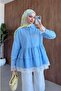 Leya Lace Detail Shirt Tunic Blue - 4