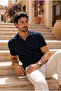 Newman Regular Fit Buttoned Polo Collar Viscose Knitwear Men's T-Shirt - Navy Blue - 4
