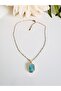 Steel Zircon Stone Baguette Necklace - 3