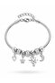 Brass Silver Color Heart Model Charm Women's Bracelet