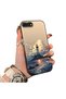 iPhone 7 Plus Compatible Silicone Edge Hard Back Case Couple Phone Case Tower Pattern