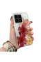 Redmi K90 5g Compatible Silicone Edge Hard Back Case Couple Phone Case with Floral Pattern