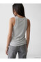 Vizyon New Season Gray Crew Neck Shiny Textured Women's Undershirt - 3