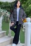 Girl's Hooded Pocket Suitica Nova Fabric Winter Coat Km4011 - 8