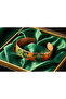Copper Orange Patterned Adjustable Clamp Bracelet - 2
