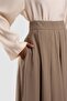 Pilikaşe Detailed Elastic Tensel Skirt Mink