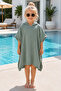 Green Color Muslin Poncho |   Children's Poncho - 3