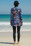 2-Piece Set (with Bonnet Gift) Half Fisherman Front Zipper Long Sleeve Flared Skirt Hijab Swimsuit D52 - 3