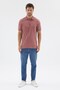 Pink Polo Collar Pique Short Sleeve Slim Fit 100% Cotton T-Shirt 1011260171 - 2