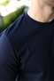 Navy Blue 100% Cotton Slim Fit Men's T-Shirt E7187 - 3