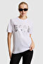 Women's White Crew Neck Basic T-Shirt 50321690-Vr013 - 3
