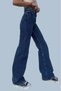 Dark Blue Women's Casual Comfortable Fit Wide Leg Jeans - 3