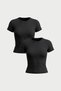 Women's Crew Neck Cotton Modal T-Shirt 2-Pack - Softfit - 2