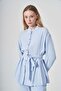Women's Stone Detailed Tencel Set Ice Blue 31414 - 3