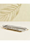 Silver Shiny Metal Serving Tray With Rope Rim
