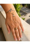 Star Detailed Shahmeran Bracelet with Adjustable Ring Hand Accessory - 6